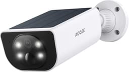 AOQEE Wireless Outdoor WiFi Surveillance Camera – 2K Outdoor Camera Built-in Solar Panel, Waterproof IP65, PIR Detection, AI Human Detection, Night Vision Colour, Alexa Compatible