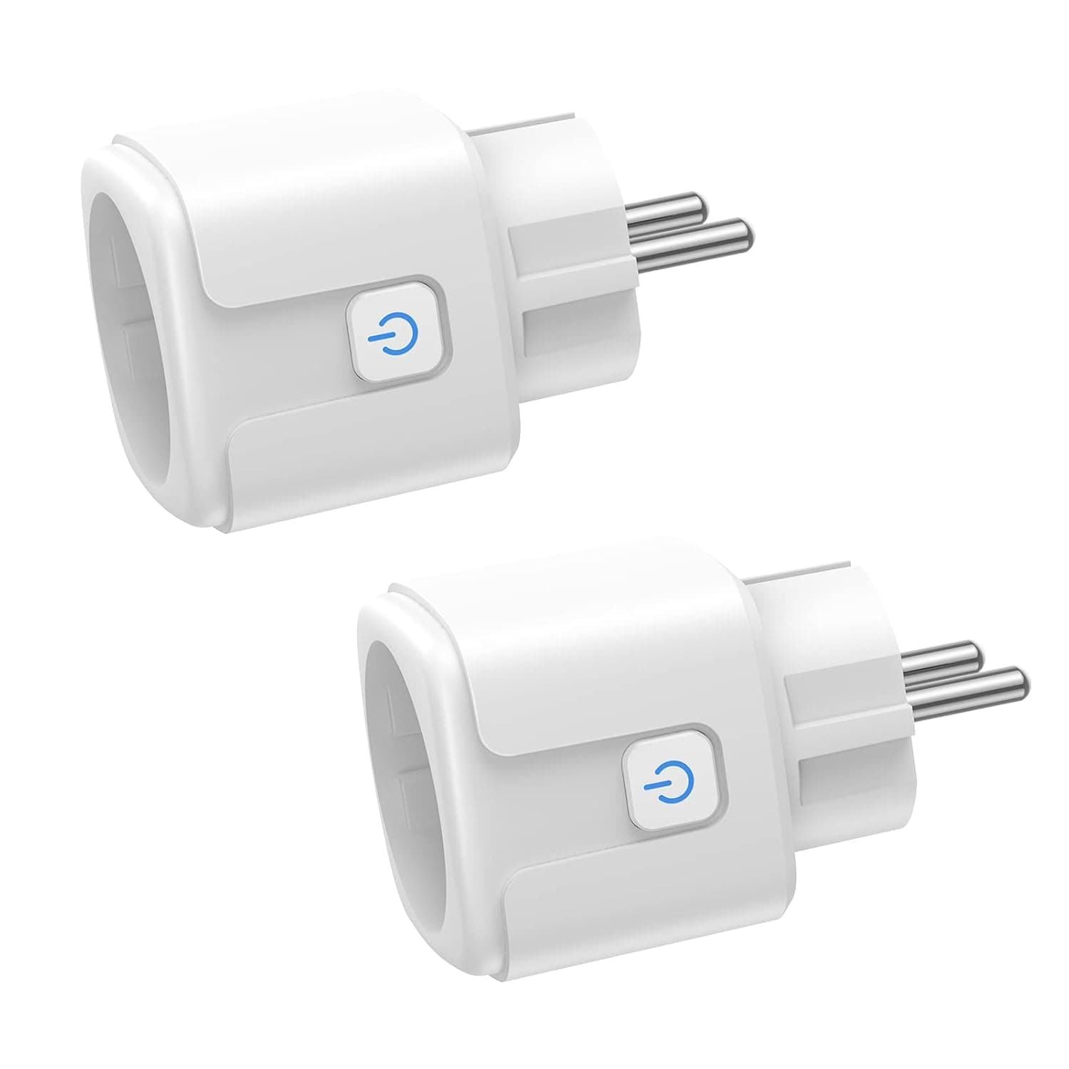 Prise Connectée WiFi, 2 Pièces Prise Intelligente 16A 3680W, Prise WiFi avec Mesure de Consommation Électrique, Contrôle à Distance, Commande Vocale, Compatible avec Alexa & Google - pour la France