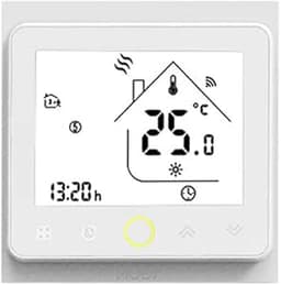 MOES Zigbee Thermostat Intelligent, 5A Contrôleur de Gaz de Chaudière, Programmable et Télécommande, Compatibilité Alexa/Google Home, App Smart Life/Tuya【Tuya ZigBee Hub】