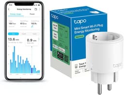 Tapo Nano Prise Connectée WiFi, Suivi de consommation, 16A Type F, compatible avec Alexa et Google Home, Contrôler le radiateur, le chauffage, Économie d'énergie, Commande vocale, Tapo P115