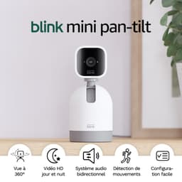 Blink Mini | Caméra d'intérieur connectée compacte à brancher | Vidéo HD 1080p, vision nocturne, détection de mouvements, audio bidirectionnel, config. facile, fonctionne avec Alexa | 1 caméra, Blanc