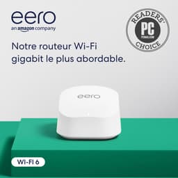 Routeur Wi-Fi maillé Amazon eero 6+ | Ethernet 1,0 Gb/s | Couvre jusqu'à 140 m² | Possibilité de connecter plus de 75 appareils | 1 pièce | Modèle 2022