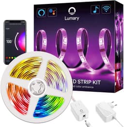 Ruban LED Connecté WIFI Alexa, Lumary 3M Intelligente Bande LED RGB+Blanc Chaud+Blanc Froid Travail avec Echo Google Home, Sync avec Musique, Déco Bandeau LED Lumière Ambiante Pour Salon Lit TV