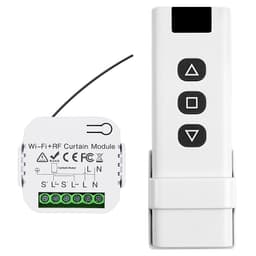 Kit Interrupteur Sans Fil, Interrupteur Volet Roulant Connecté Avec RF Télécommande et Module de Réception, pour Commande de Rideau ÉLectrique, Module Volet Roulant Connecté | Commande électrique de volet roulant avec télécommande RF et module récepteur, Smart Home pour stores et stores