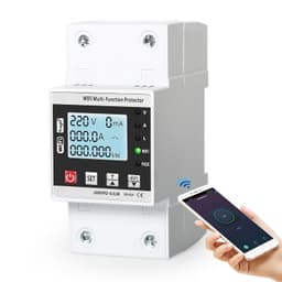 compteur electrique connecté compteur electrique consommation wifi rail DIN tuya wattmetre wifi avec protection contre les surtensions protection contre les sous-tensions AC 230V 63A.