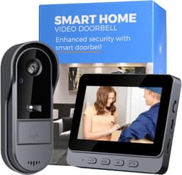 Sonnette sans Fil avec Caméra 1080P Interphone Video Sans Fil Exterieur Étanche Visiophone acve Écran IPS4.3 Pouces Bluetooth,Audio bidirectionnel,Caméra 170°,Vision Nocturne,sans abonnement,APP,Wifi